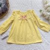 Áo thun cotton ren cổ nơ-